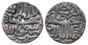Akbar, Silver Rupee, Agra Mint, Kalima type, AH 984. About Very Fine.