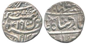 Silver Rupee, in the name of Bahadur Shah II, Mahindrapur Mint, VS 1913, RY 19 (KM 146). V