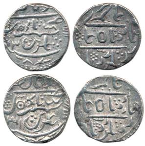 Gaj Singh, Silver Rupee (2), in the name of Alamgir II, RY 13 and 31. Very Fine+, Scarce. 