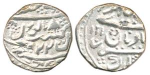 Silver Rupee, in the name of Victoria, bird and RY 22 on obv. Very Fine.