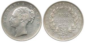 Victoria Queen, Silver Rupee, Continuous legend, 1840, Madras Mint, obv. English Head, ’S’