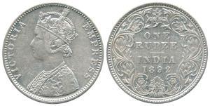 Victoria Empress, Silver Rupee (2), 1892, Bombay Mint, obv. C2, rev. I, ’B’ raised, second