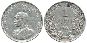 German East Africa, Silver Rupie, 1908. Very Fine, Scarce.