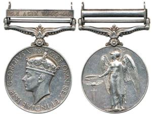 George VI, India General Service Medal, Silver, S. E. Asia 1945-46 Bar, awarded to 91026 R