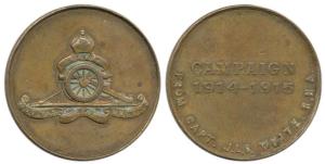 Campaign Medal Copper 1914-1915, From Captain J. L. C. White R. H. A. on obv., monogram on