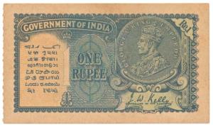 George V, Rupee 1, 2nd issue, 1935, signed J. W. Kelly, (Jhun #2.1A). Uncirculated, Rare.