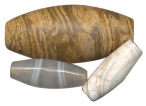 Ancient Beads, (c. 2,500-3,000BC), possibly Harappan these beads are brown and white colou