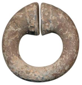 A large circular ornament of lead used as earring, (c. 1st -3rd AD). (For references see M