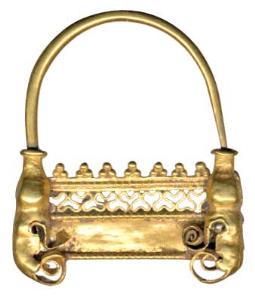 Ancient Gold Jewellery, nose ring, Gujarat area, 3.41 g. Extremely Fine, Rare.