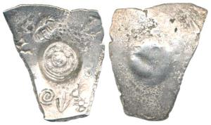 Punch-marked Coins, Shakya Series, Narhan Area, (c. 600-500 BC), Silver Double Karshapana,