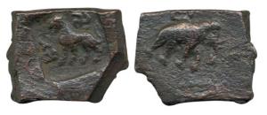 Post-Mauryan, (Punjab), Taxila (local coinage), (c. 185-160 BC), Copper Karshapana Punch-m
