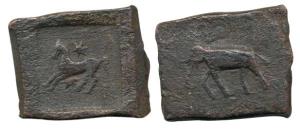 Post-Mauryan (Punjab), Taxila (local coinage), (c. 185-160 BC), Copper Karshapana Punch-ma