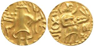 Bengal, Vira Jadamarah (3rd -4th centuries AD), Gold Dinar, 6.33 g, obv. king standing fac