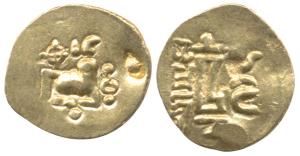 Imperial Gangas of Orissa (c. 13th century), Gold Double Fanam, Uncertain ruler reading Sr