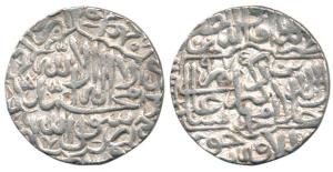 Akbar, Silver Rupee, Darul Khilafa Jaunpur Mint, Kalima type, AH 975. (KM 80.10). Very Fin