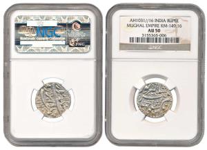 Jahangir, Silver Rupee, Lahore Mint, AH 1031/16 (KM 149.16). Slabbed in NGC holder graded 