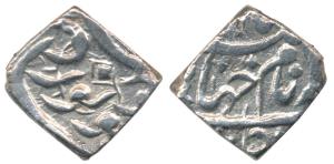 Jahangir, Silver Square 1/8 Rupee, Kabul Mint, AH 1031/16, (KM 149.16 Rupee variant). Extr