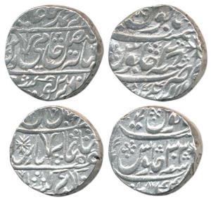 Balanagar Gadha, Silver Rupee (2), Mandla Mint, in the name of Shah Alam II, RY 28 and 33 