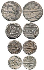 Silver Rupee, 1/2, ¼ and 1/8, set of 4, in the name of Queen Victoria, RY 3, 29, 7 and 40 