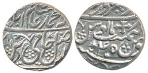 Silver Rupee, Saharanpur Mint, in the name of Shah Alam II, AH 1218/45, Stephen cross as m