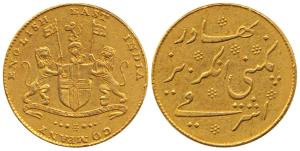 Gold Mohur (Ashrafi), 11.61g, 1819, small letters type, coat of arms of the East India Com