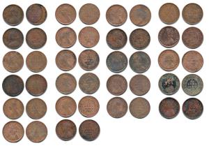 Victoria Queen and Empress, Copper 1/12 Anna (22), 1862, 1876, 1877, 1878, 1882, 1883, 188