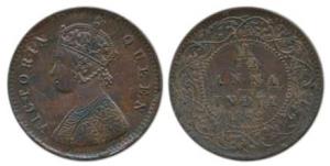Victoria Queen, Copper 1/12 Anna, 1862, (KM 465). Uncirculated.