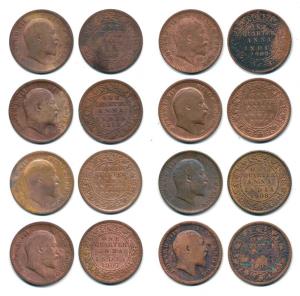 Edward VII, Copper ¼ Anna (8), 1903, 1904, 1905, 1906, 1907, 1908, 1909 and 1910. About Fi