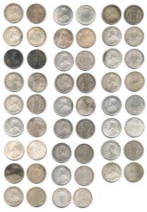 George V and VI, Silver ½ Rupee (26), 1912, 1914, 1916, 1917, 1918, 1919, 1921 (2), 1924 (