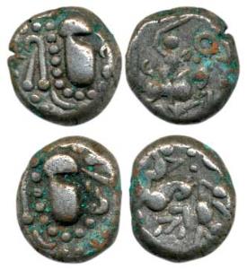 Indo-Sassanians, probably Paramaras of Malwa, Billon (2), Dramma, typical Gadhaiya, showin