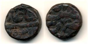 Shah Alam II, Copper Paisa, Hasanabad Mint, AH XX75. Very Fine.