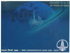 2006 Proof Set, 50 Years of ONGC, set of 2 pcs. Rupees 5 and Rupees 50. Within original pa