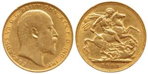 Great Britain, Edward VII, Gold Sovereign, 8g, 1908, (KM 805). Very Fine.