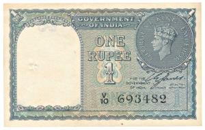 George VI, Rupee 1, 1944, signed C. E. Jones, (Jhun 1.1A). About Extremely Fine.
