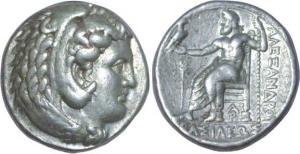 Kingdom of Macedonia, Alexander III, Silver Tetradrachm 17.1 g, head of young Herakles to 