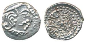Guptas, Kumaragupta, Silver Drachma, rev. stylized garuda with legend around Parmbhagavata