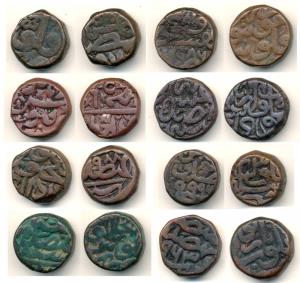 Akbar, Copper Dam (8), all different mints Alwar, Burhanpur, Do Gaon etc. Very Fine, Scarc