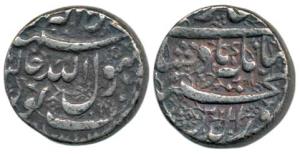 Jahangir, Silver Rupee, Jalnapur Mint, Kalima in floral background. About Very Fine, Scarc