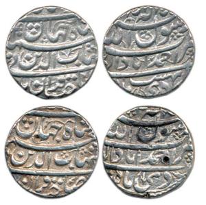 Shah Jahan, Silver Rupee (2), Ahmedabad Mint, Months Di and Ardibihisht, legend in four-li