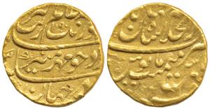 Aurangzeb, Gold Mohur, 10.87g, Dar ul-Khilafat Shahjahanabad Mint, AH 1090/2 (KM 315.42). 