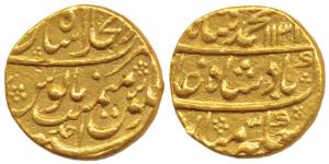 Muhammad Shah, Gold Mohur, 10.93g, Dar ul-Khilafat Shahjahanabad Mint, AH 1131/Ahd (KM 438
