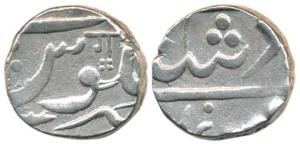 Chintaman Rao Patwardhan, Silver Rupee, Sangli Mint, Nagari Ga. (M&W T1). Very Fine.