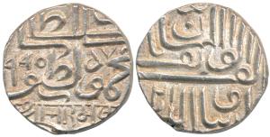 Bharmalji I, Silver ½ Rupee, 5.6 g, in the name of Mahmud bin Latif of Gujarat Sultanate, 