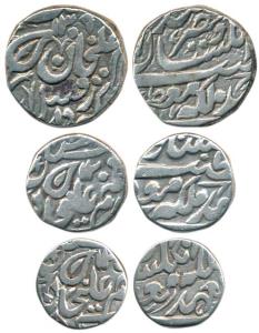 Muhammad Ibrahim Ali Khan, Silver Rupee, ½ and 1/4, in the name of Queen Victoria. (KM 18-