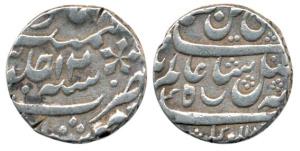 Murshidabad Mint, Silver Rupee, in the name of Shah Alam II, RY 12, (KM 30). Very Fine, Sc