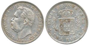 Luiz I (Ludwik), Silver Rupee, 1881 (KM 312). Very Fine.