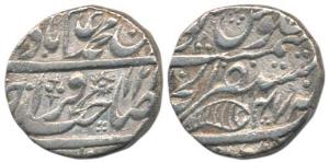 Akbarabad Mint, Silver Rupee, in the name of Shah Alam II, AH 1219/47, fish as a mint mark