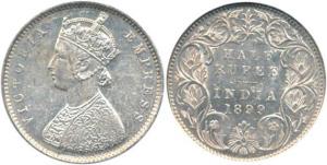 Victoria Empress, Silver ½ Rupee, 1899, Bombay Mint, slabed in NNC (a lesser known grading