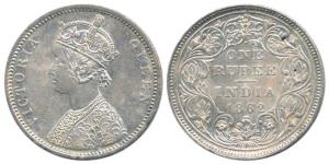 Victoria Queen, Silver Rupee, 1862, Bombay Mint, A/II/1/2 with crescent. Extremely Fine, S