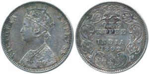 Victoria Empress, Silver Rupee, 1892, Bombay Mint, C2/I/ 'B' raised. Fine+, Unlisted, Scar